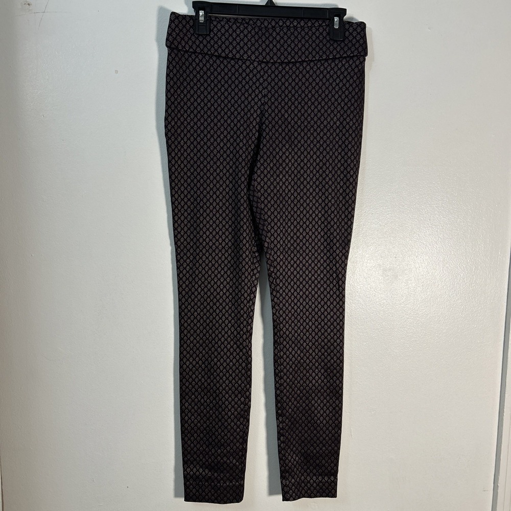 APT. 9 Women 10 Brynn Purple Pants Shiny Floral Pull On‎ Casual 6377